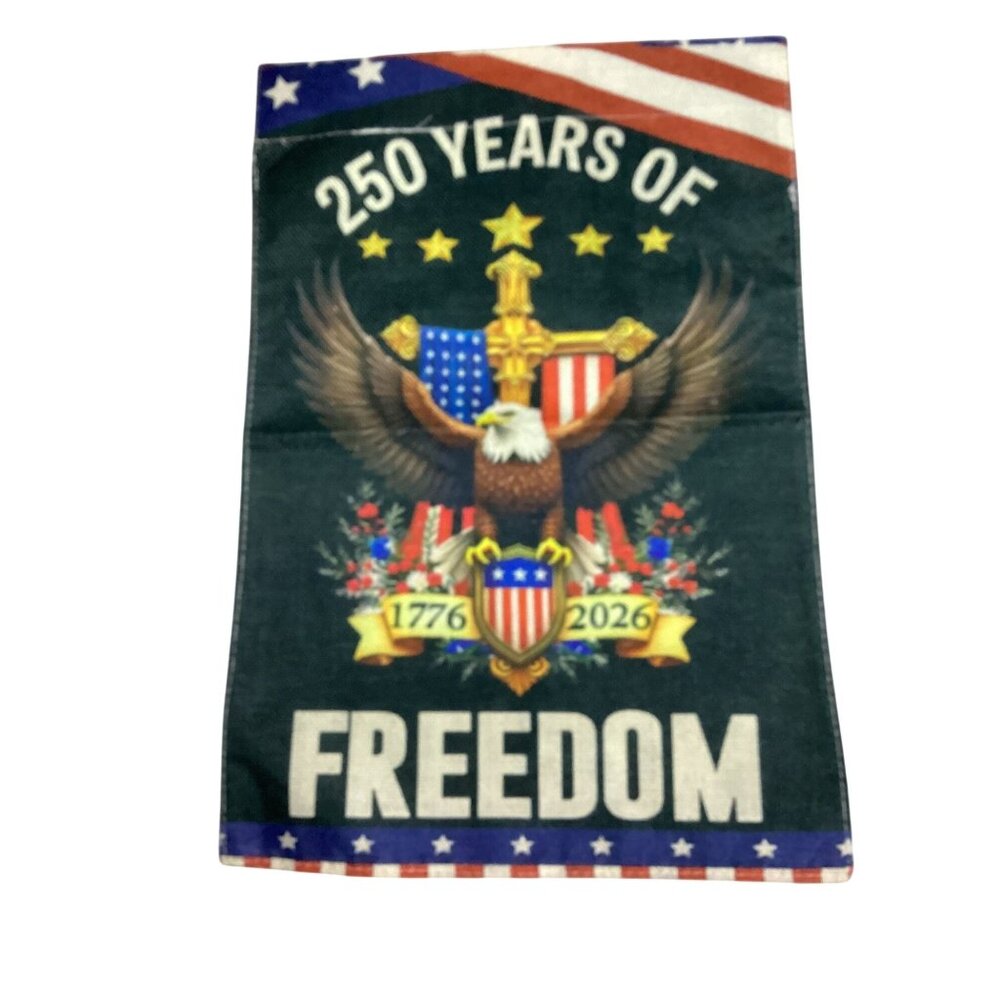Freedom Yard Decor Flag Double Sided 250 Years Of Freedom 1776-2026 12X18 NEW